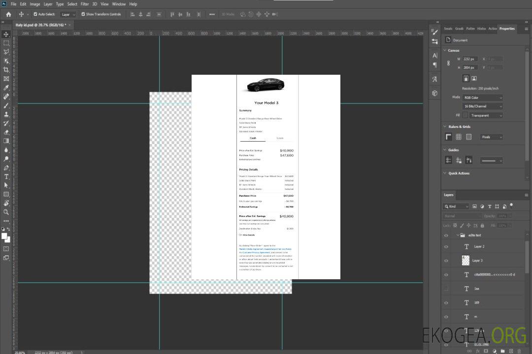 Reçu de paiement Tesla template